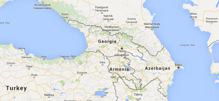 Caucasus region map