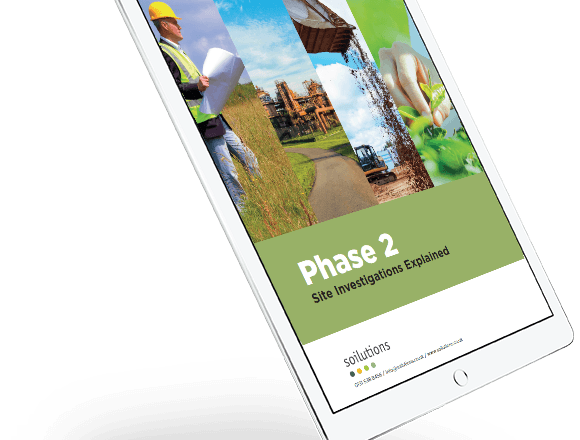 Soilutions Phase 2 Site Investigation explained ebook on a tablet